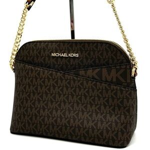 MICHAEL KORS Jet Set Travel Medium Dome Crossbody Bag Brown